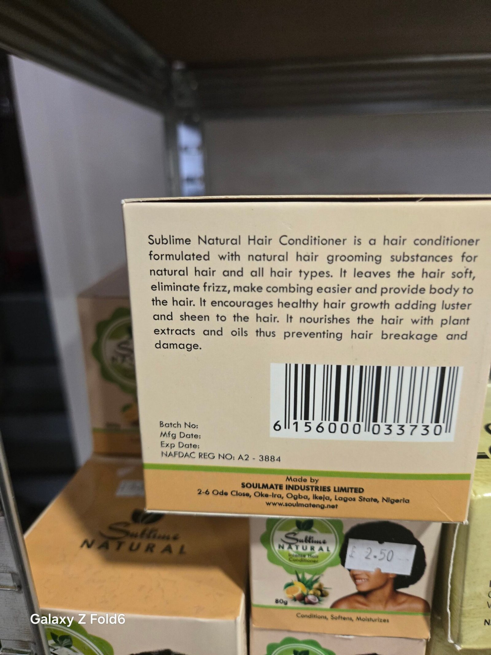 Sublime natural intense leave in conditioner 80g - Image 2