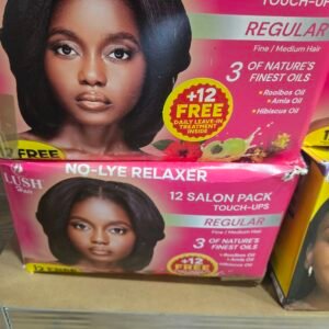 Lush 4 in 1 No Lye relaxer kit (regular) 12 sachet