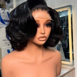 Short Human hair Flip bounce (natural black)