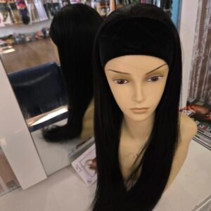 Headband straight wig col 1B